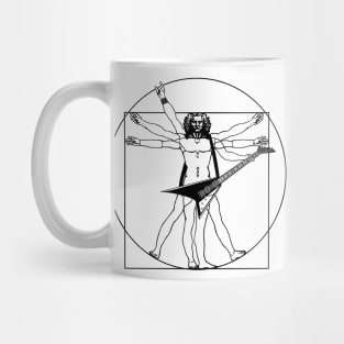 🤘🏻 🎸 Vitruvian man with electric guitar Mug